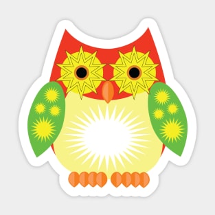 Star Owl - Red Yellow Green Sticker